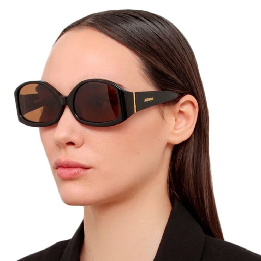 Jacquemus COLAPSO JAC/15 C3 Sunglasses Beige Geometric Frame, Brown Lenses - Picture 2 of 11
